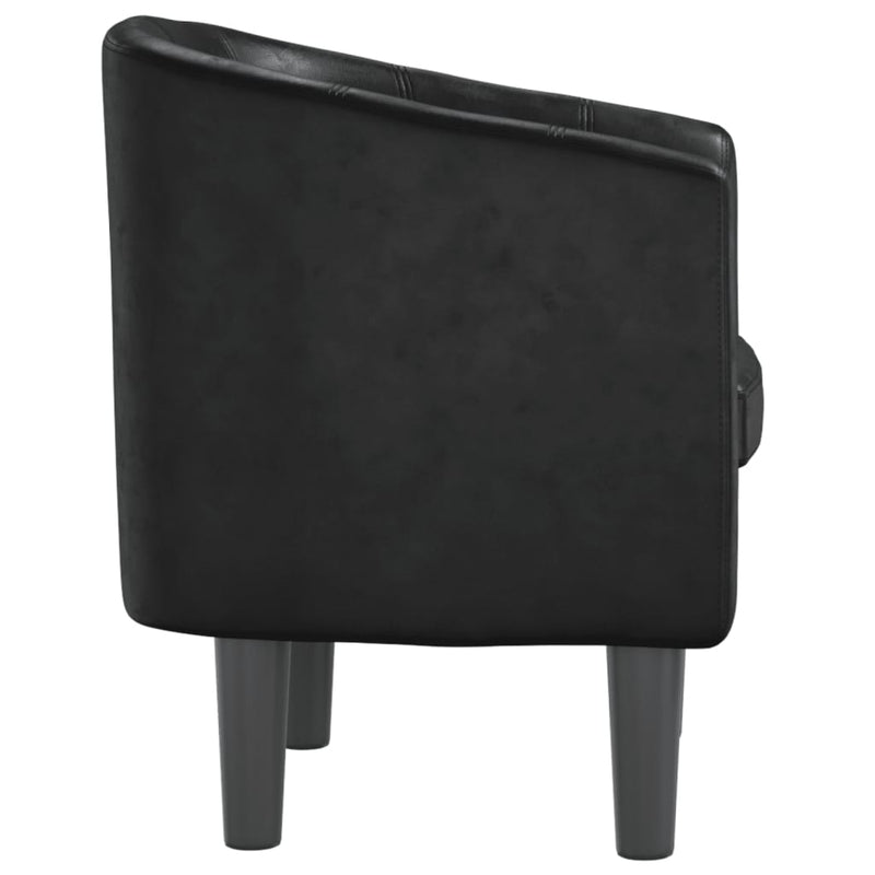 Tub Chair Black Faux Leather