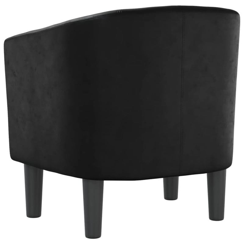 Tub Chair Black Faux Leather