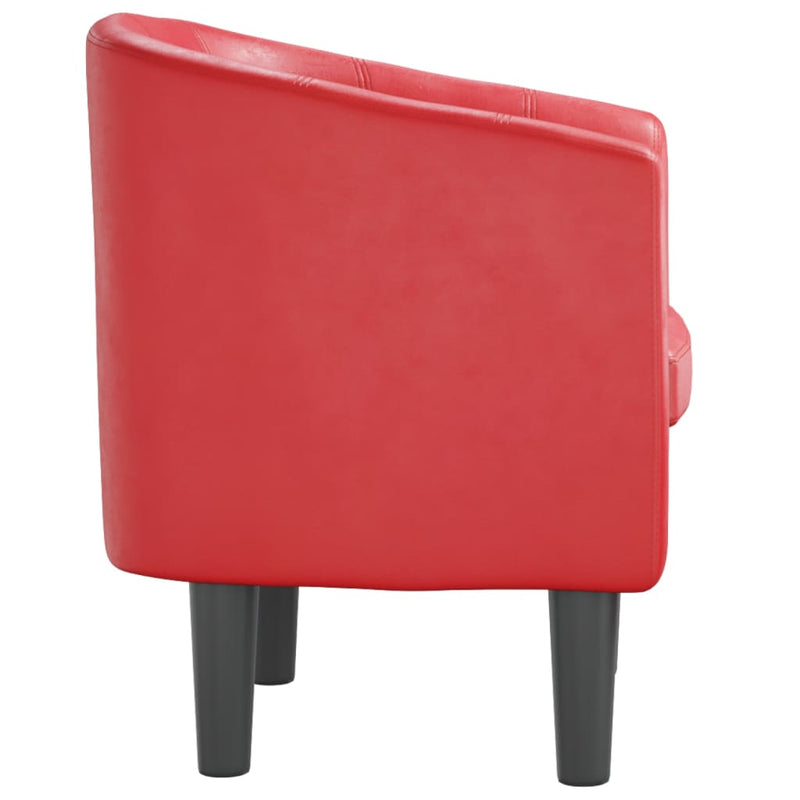 Tub Chair Red Faux Leather