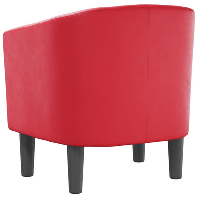 Tub Chair Red Faux Leather