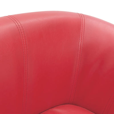 Tub Chair Red Faux Leather