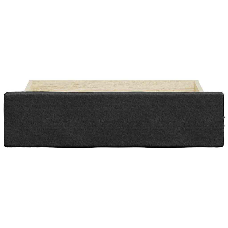 Bed Drawers 2 pcs Black Engineered Wood and Faux Leather