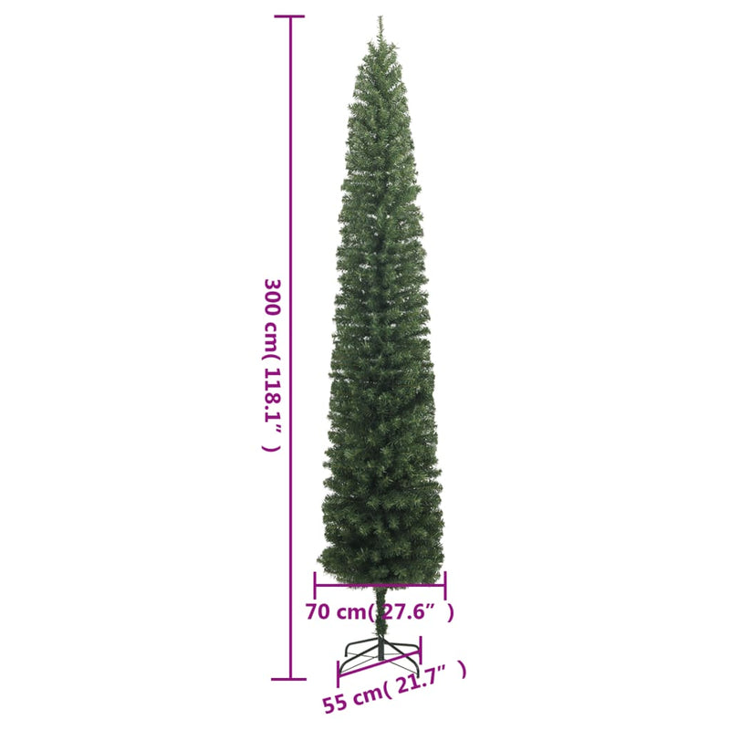 Slim Christmas Tree with Stand 300 cm PVC