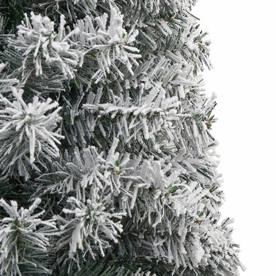 Slim Christmas Tree with Stand and Flocked Snow 270 cm PVC