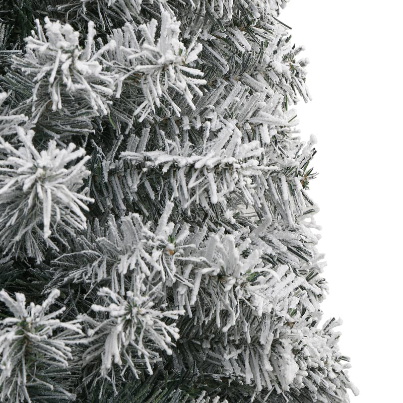 Slim Christmas Tree with Stand and Flocked Snow 300 cm PVC