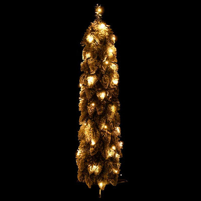 Artificial Pre-lit Christmas Tree with 30 LEDs and Flocked Snow 60 cm