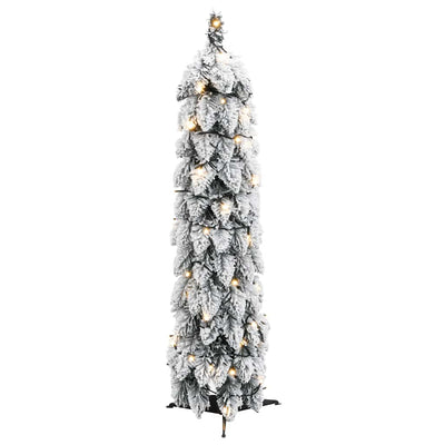 Artificial Pre-lit Christmas Tree with 30 LEDs and Flocked Snow 60 cm