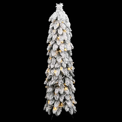 Artificial Pre-lit Christmas Tree with 60 LEDs and Flocked Snow 120 cm