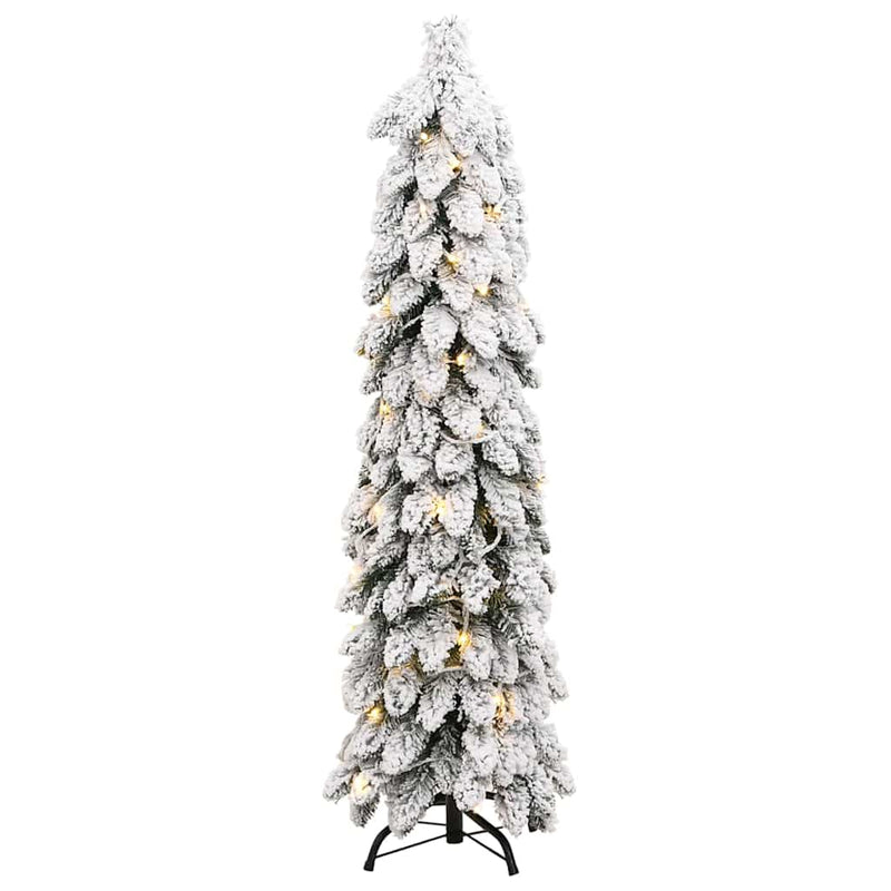 Artificial Pre-lit Christmas Tree with 60 LEDs and Flocked Snow 120 cm