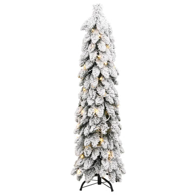 Artificial Christmas Tree with 80 LEDs and Flocked Snow 150 cm