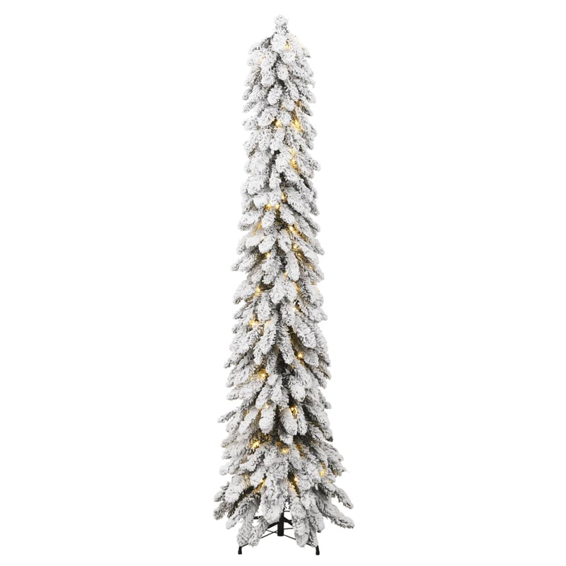 Artificial Christmas Tree with 130 LEDs and Flocked Snow 210 cm