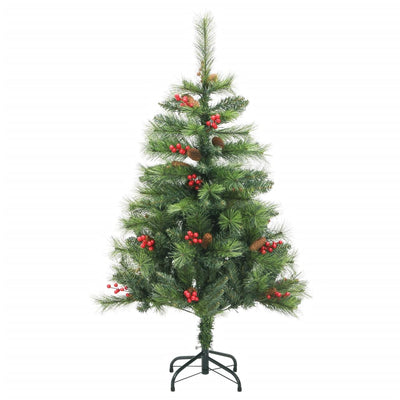 Artificial Hinged Christmas Tree with Cones and Berries 120 cm