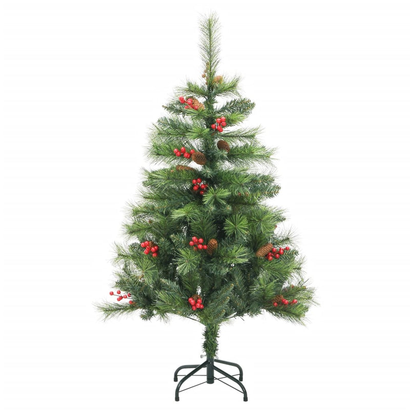 Artificial Hinged Christmas Tree with Cones and Berries 120 cm