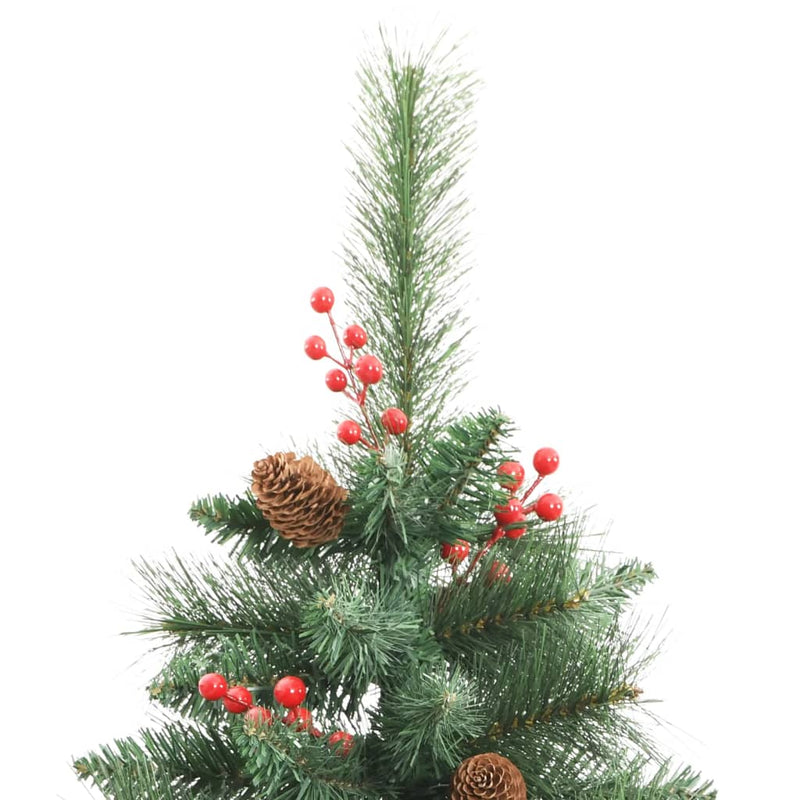 Artificial Hinged Christmas Tree with Cones and Berries 180 cm