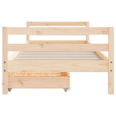 Kids Bed Frame with Drawers 90x190 cm Solid Wood Pine