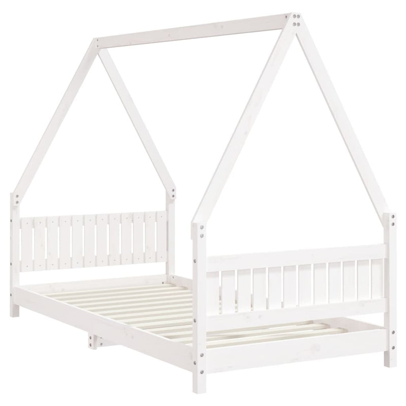 Kids Bed Frame White 90x190 cm Solid Wood Pine