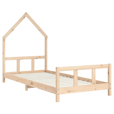 Kids Bed Frame 92x187 cm Single Solid Wood Pine