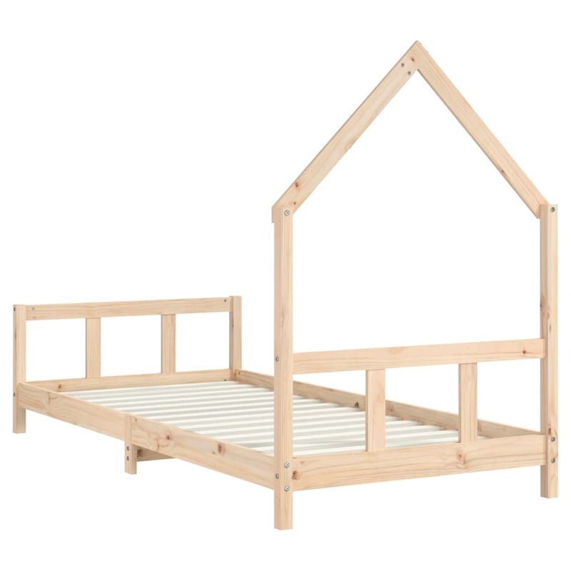 Kids Bed Frame 92x187 cm Single Solid Wood Pine