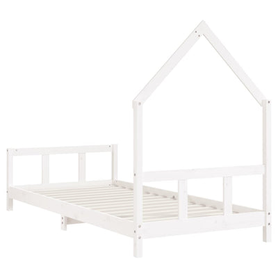 Kids Bed Frame White 92x187 cm Single Solid Wood Pine