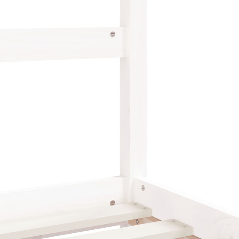 Kids Bed Frame White 92x187 cm Single Solid Wood Pine