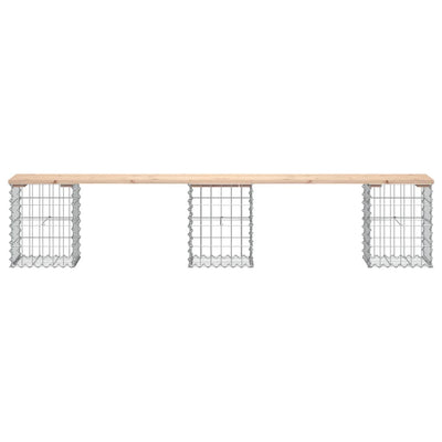 Garden Bench Gabion Design 203x31x42 cm Solid Wood Pine