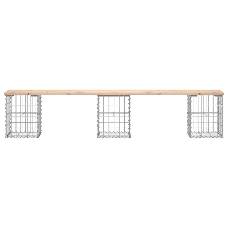 Garden Bench Gabion Design 203x31x42 cm Solid Wood Pine