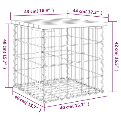 Garden Bench Gabion Design 43x44x42 cm Impregnated Wood Pine