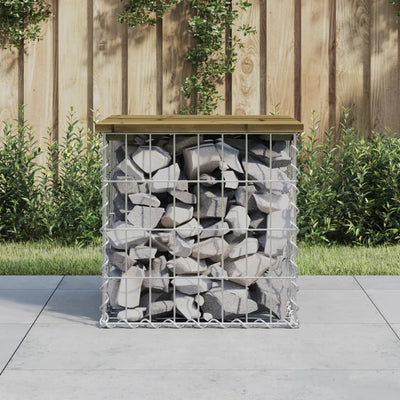 Garden Bench Gabion Design 43x44x42 cm Impregnated Wood Pine