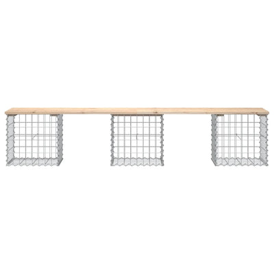 Garden Bench Gabion Design 203x44x42 cm Solid Wood Pine