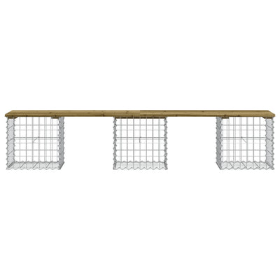 Garden Bench Gabion Design 203x44x42 cm Impregnated Wood Pine