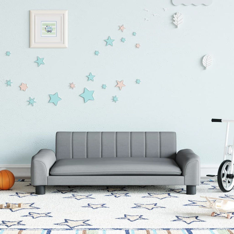 Kids Sofa Light Grey 90x53x30 cm Fabric