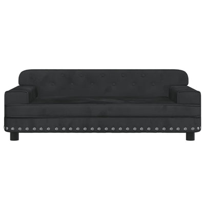 Kids Sofa Black 90x53x30 cm Velvet