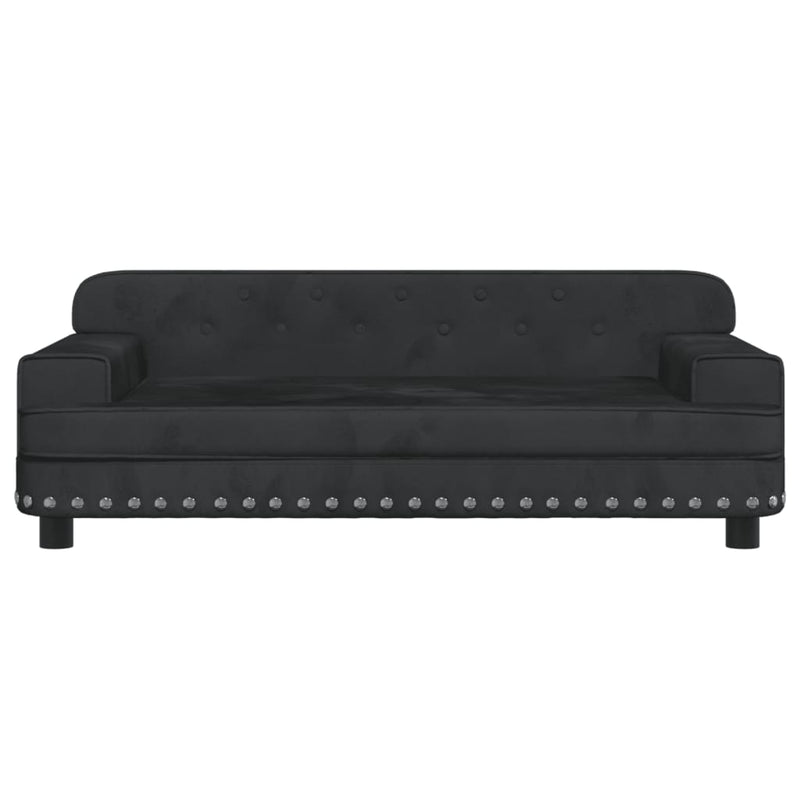 Kids Sofa Black 90x53x30 cm Velvet