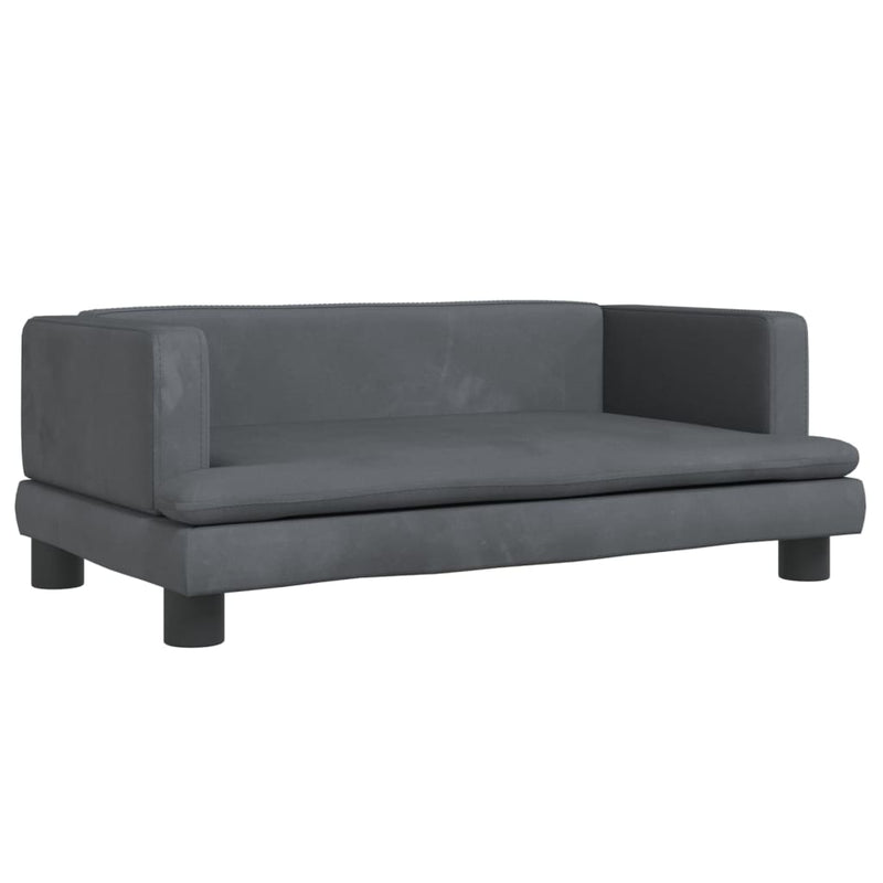 Kids Sofa Dark Grey 80x45x30 cm Velvet