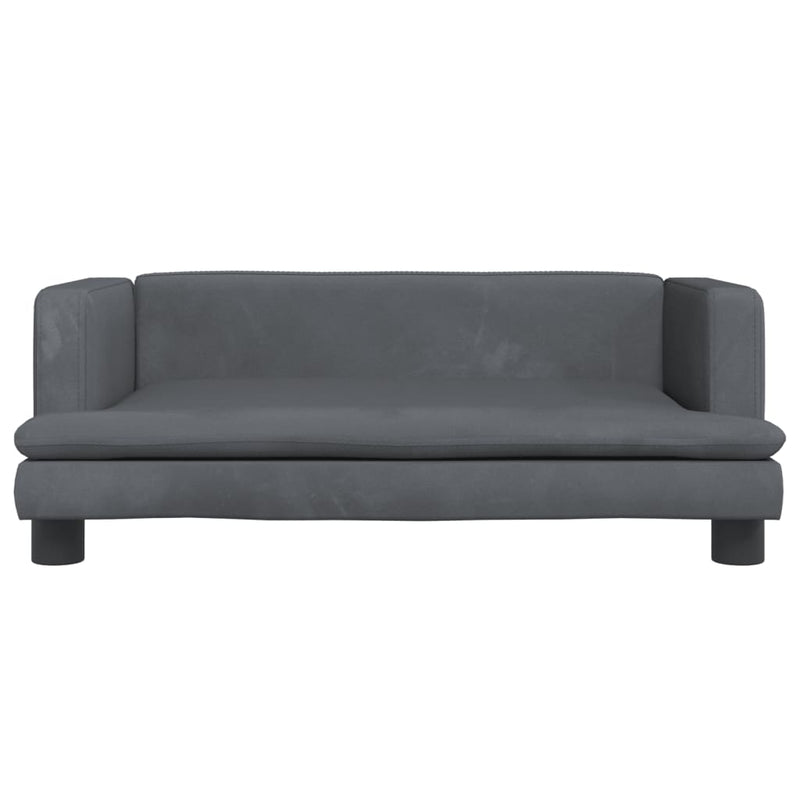 Kids Sofa Dark Grey 80x45x30 cm Velvet