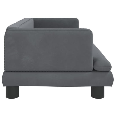 Kids Sofa Dark Grey 80x45x30 cm Velvet