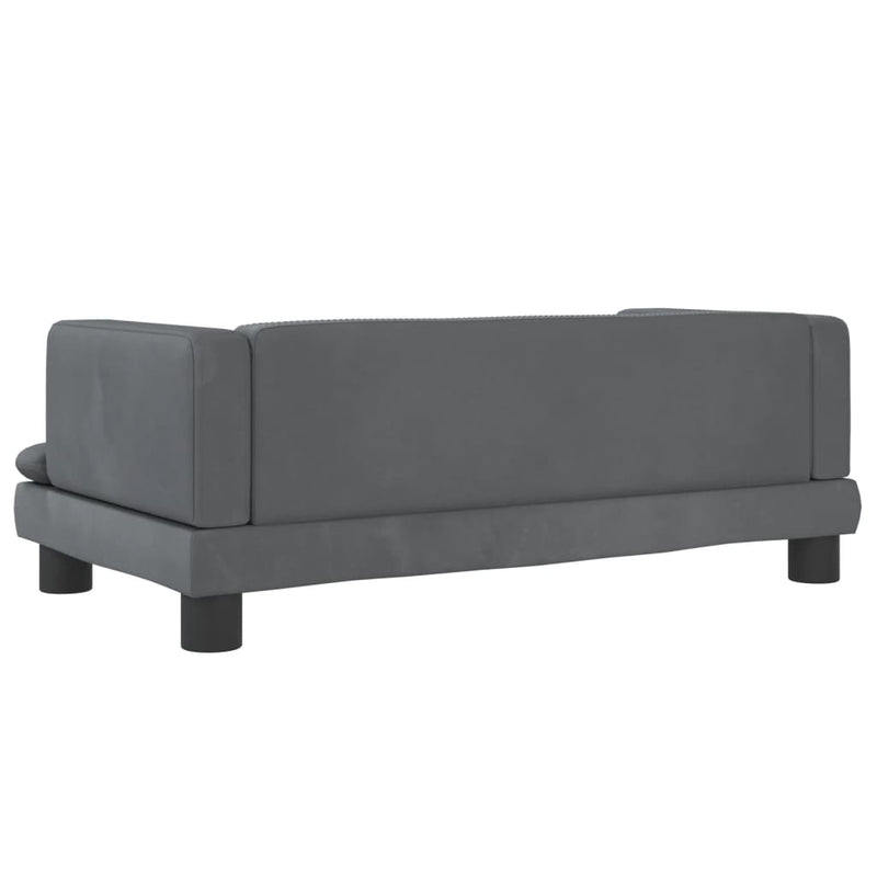 Kids Sofa Dark Grey 80x45x30 cm Velvet