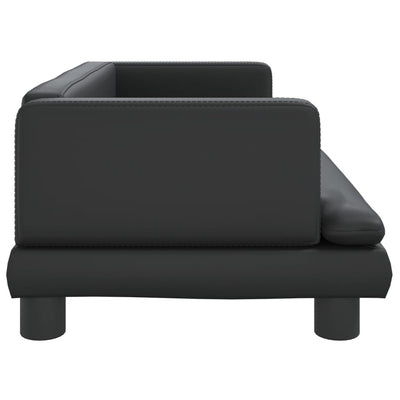 Kids Sofa Black 80x45x30 cm Faux Leather