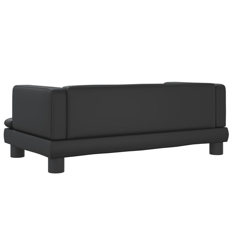 Kids Sofa Black 80x45x30 cm Faux Leather