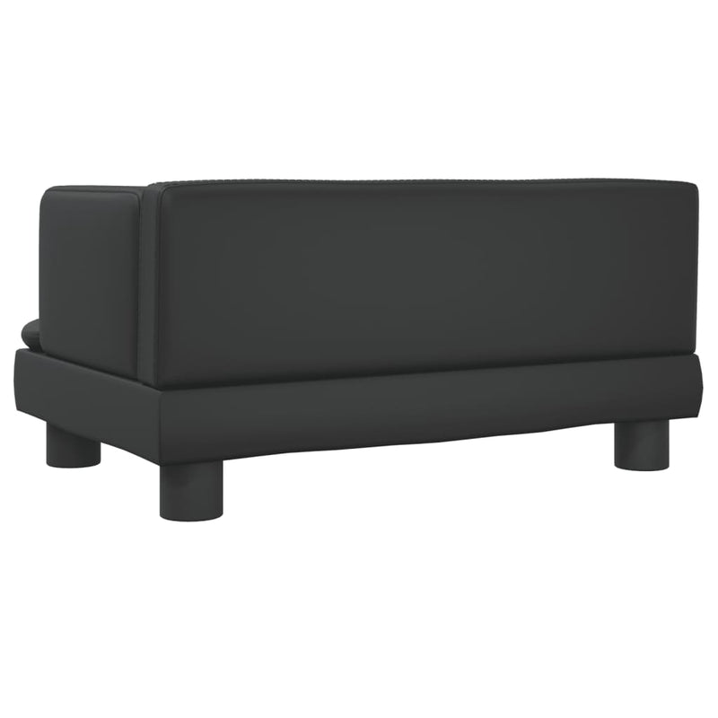 Kids Sofa Black 60x40x30 cm Faux Leather