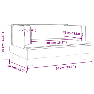 Kids Sofa Black 60x40x30 cm Faux Leather