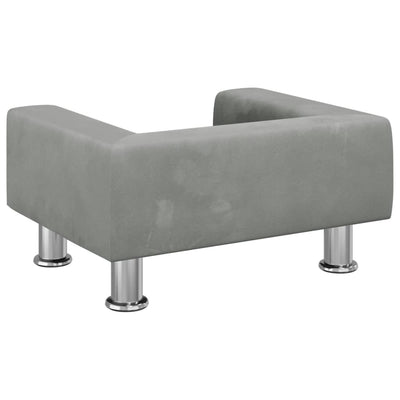 Kids Sofa Light Grey 50x40x26.5 cm Velvet