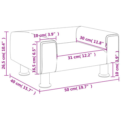 Kids Sofa Light Grey 50x40x26.5 cm Velvet