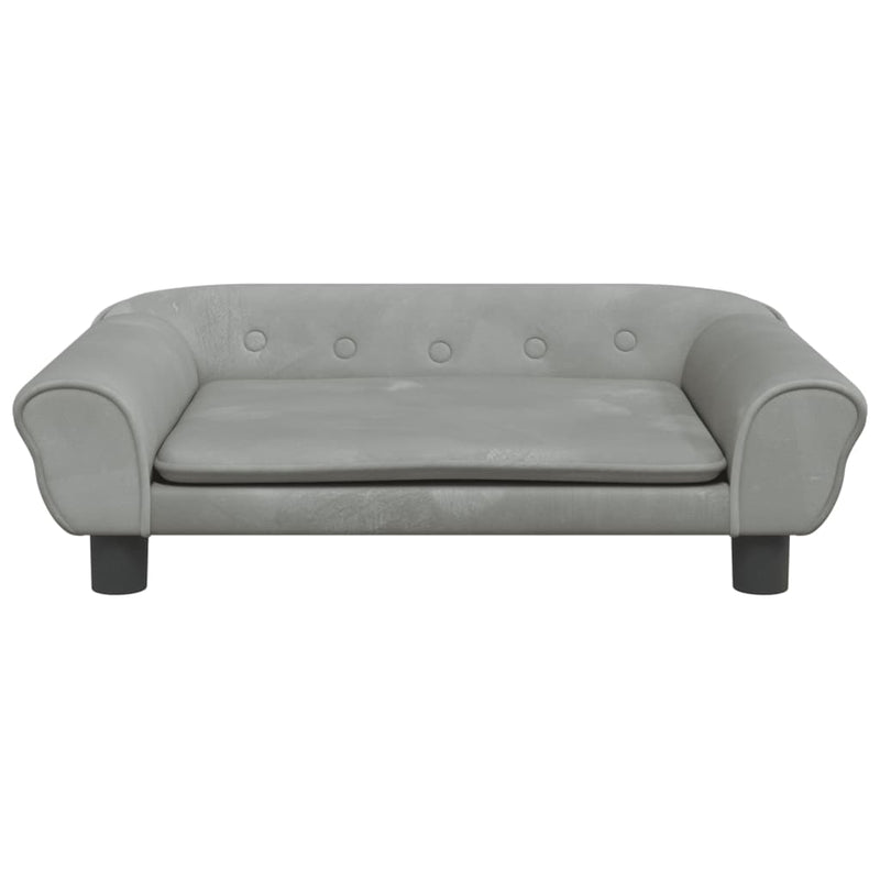 Kids Sofa Light Grey 70x45x26 cm Velvet