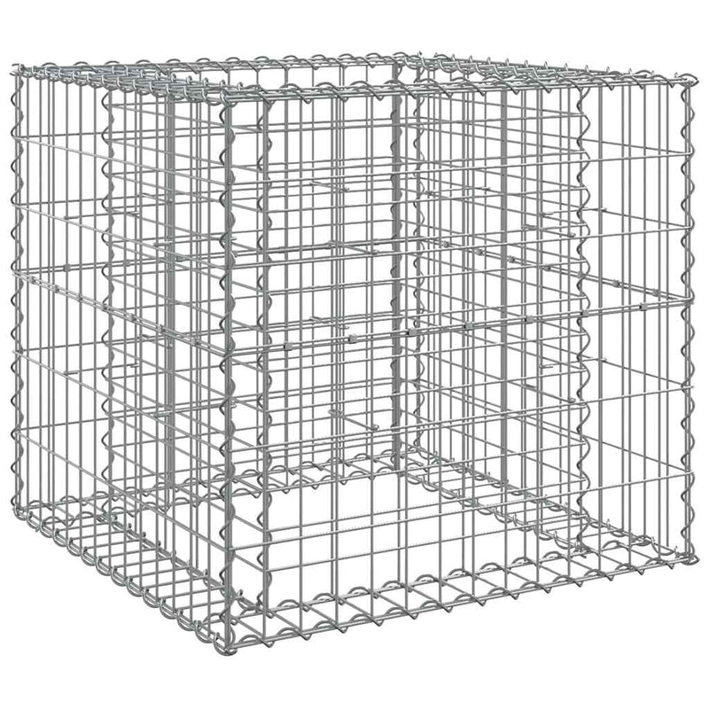 Gabion Basket Silver 70x70x65 cm Galvanised Iron