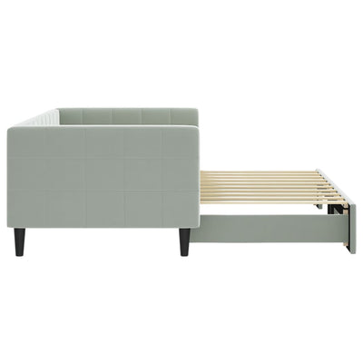 Daybed with Trundle without Mattress Light Grey 90x190 cm