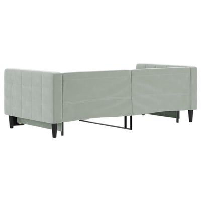 Daybed with Trundle without Mattress Light Grey 90x190 cm