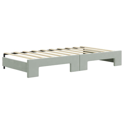 Daybed with Trundle without Mattress Light Grey 90x190 cm