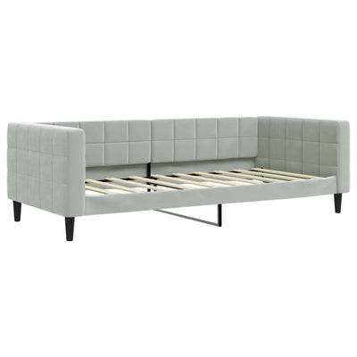 Daybed with Trundle without Mattress Light Grey 90x190 cm