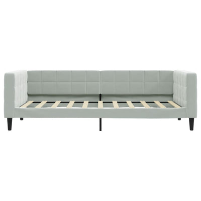 Daybed with Trundle&Drawers without Mattress Light Grey 90x190 cm